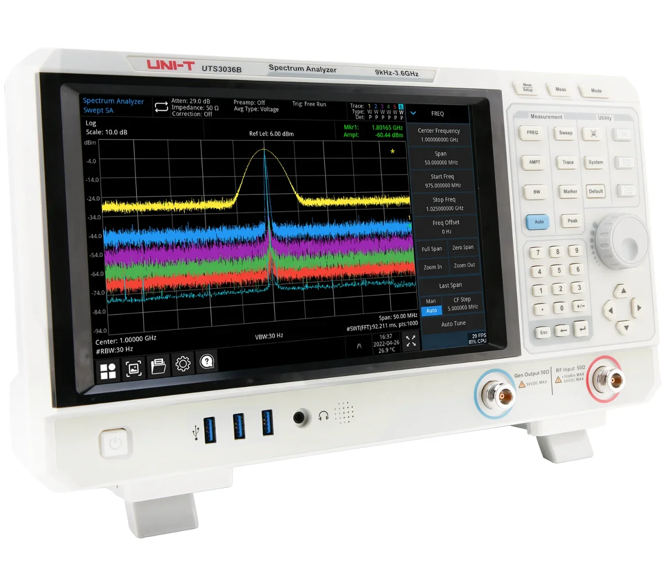 Factory price UNI-T New product portable Spectrum Analyzer UTS3021B UTS3036B UTS3084B 9kHz~8.4GHz Frequency Analyzer