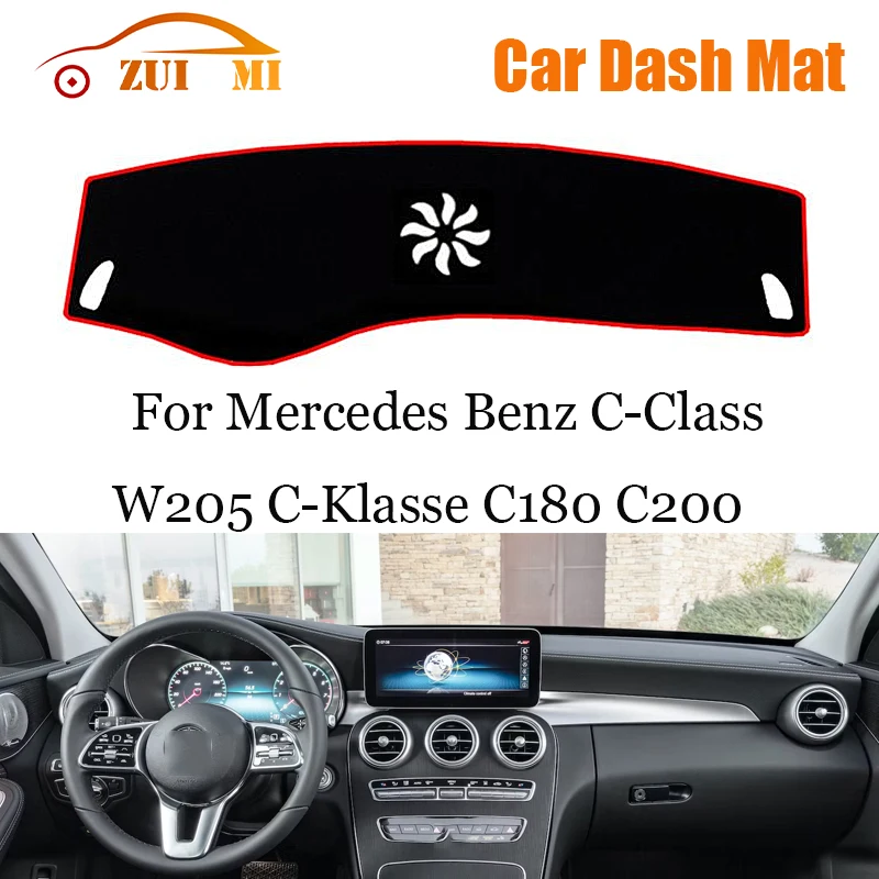 ZUIMI Dashboard Cover Dash Mat Dashmat For Mercedes Benz C-Class W205 C-Klasse C180 C200 LHD RHD Dash Board Cover Pad Sun Shade