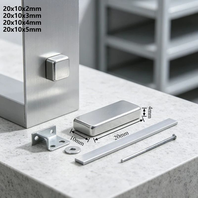 Strong N35 Neodymium Block Magnet 20x10x2mm 20x10x3mm 20x10x4mm 20x10x5mm Rare Earth NdFeB Magnet DIY Craft Hardware