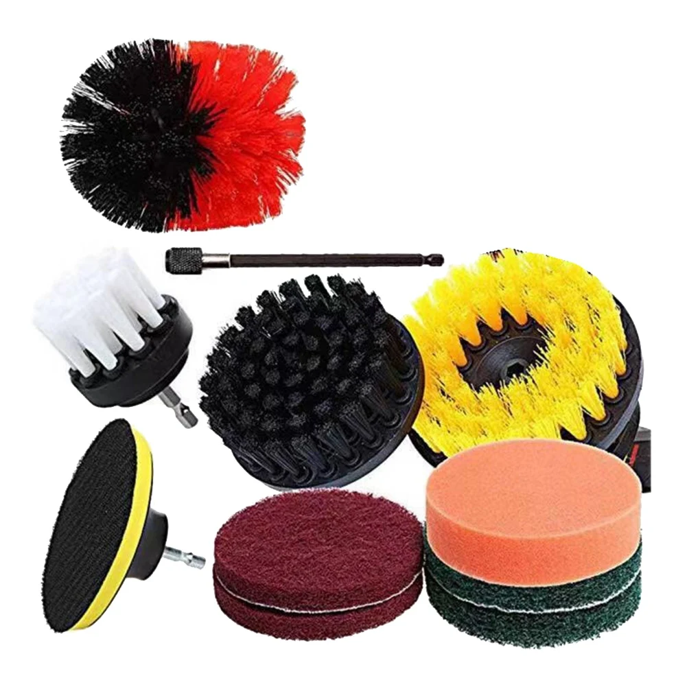 【Cleaner】 Scrubber Brush Kit Power Cleaning Scrub Brush Kit All Purpose Drill Scrub Brushes for Car,Bathroom and Kitchen