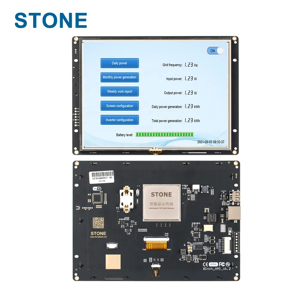 STONE 8 Inch LCD Industrial Auto mation LCD Screen Embedded HMI With High resolution