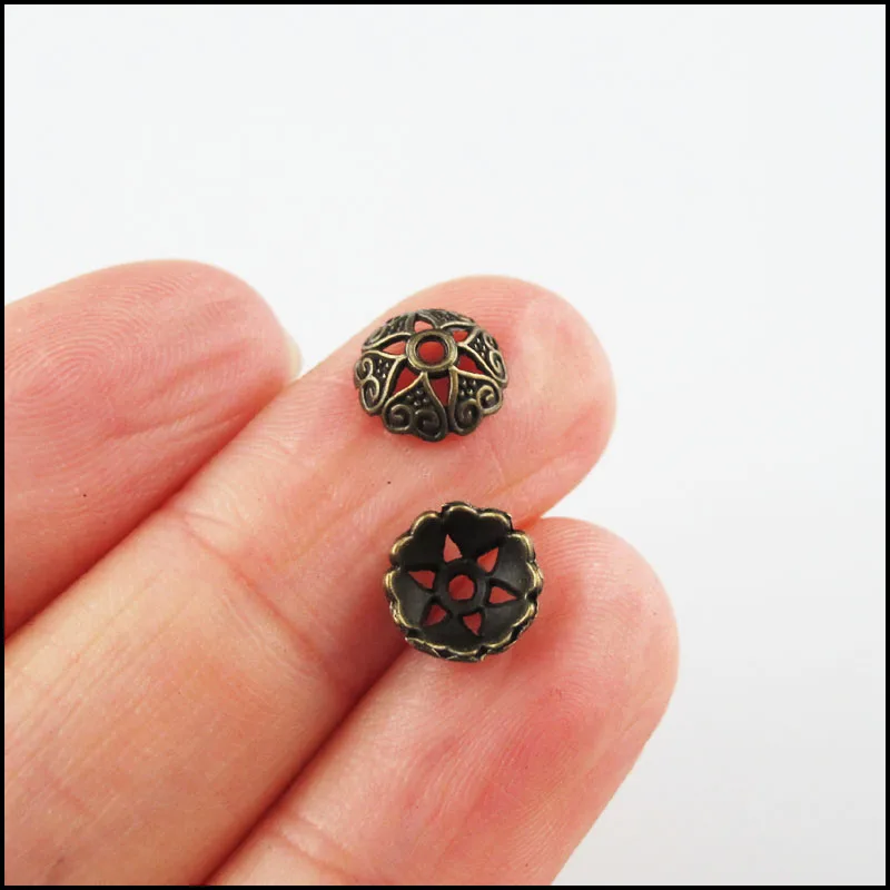 Fashion New Flower Crown Cone Star Square Connectors Antiqued Bronze Color End Bead Caps
