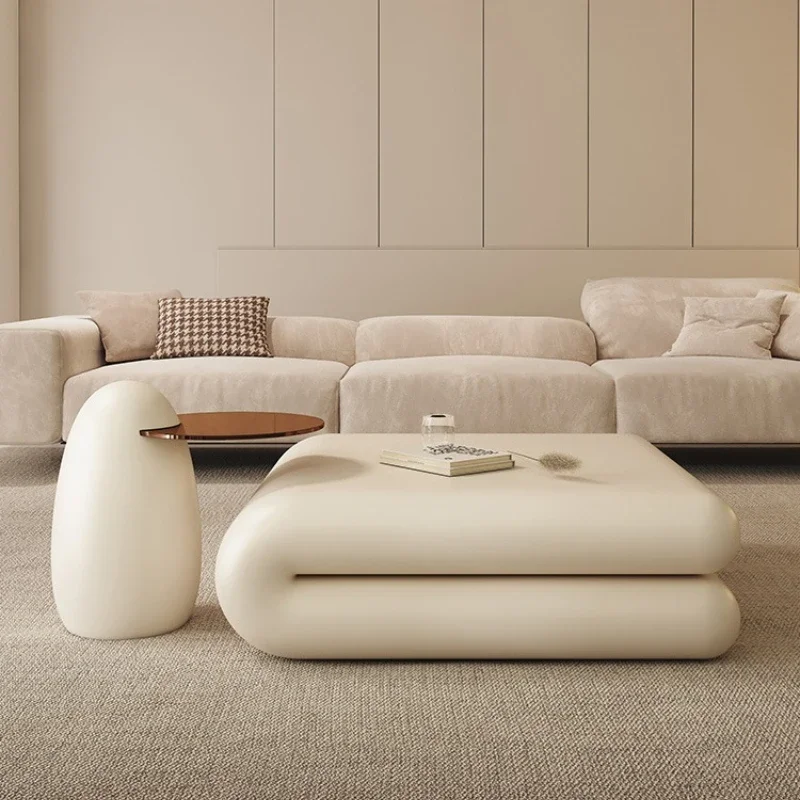

Cream wind size coffee table combination, simple modern creative Internet celebrity book coffee table, square 2024 new