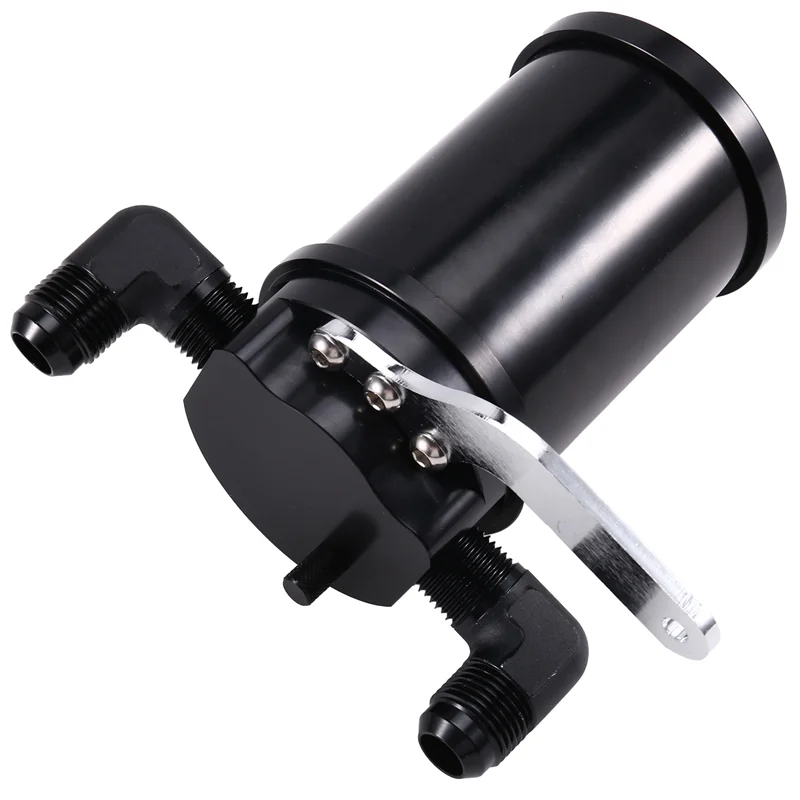 

AT92-Automobile Parts Oil Catch Can With Air Filter Vent Flat Head Oil Recovery Waste Capacity