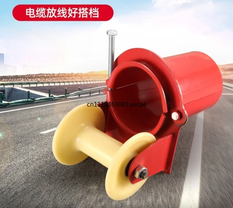 For Nylon Steel Cable Pulley Three-way Corner Hanging Trolley Well Mouth Pipe Bridge Wire Laying Tool