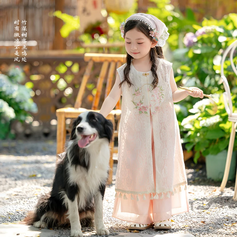 

New Chinese girls Hanfu summer children's costume suit Chinese style princess girl Tang suit