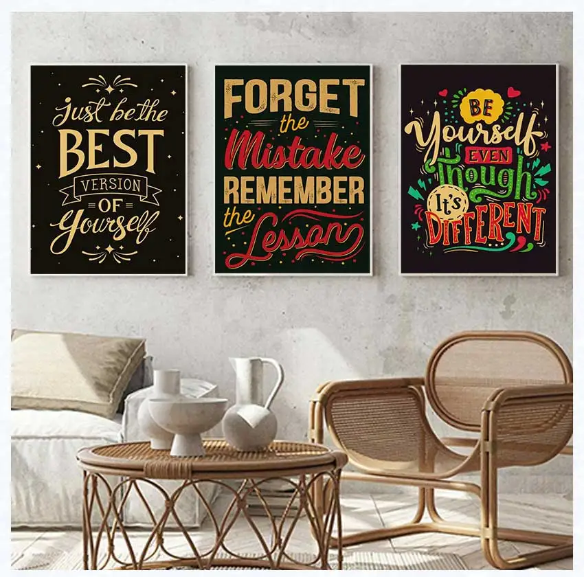 Poster xcm  Modern Art Wall Decor for Home Bar Cafe Office Indoor Wall Sticker Print Vintage Kraft Paper Motivational