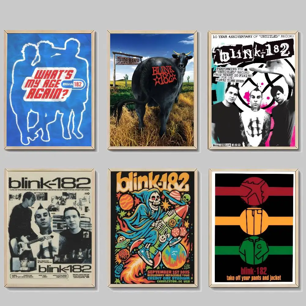 B-Blink 182 Rock Band  Classic Movie Posters HD Quality Poster Wall Art Painting Study Nordic Home Decor