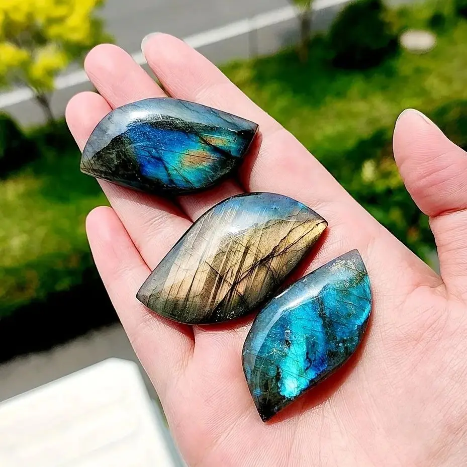 1/3/5 قطعة اللابرادوريت الطبيعي قطرة الماء قوس قزح قلادة كريستال اللون حجر المعدنية ديكور المنزل التأمل قلادة DYI #1