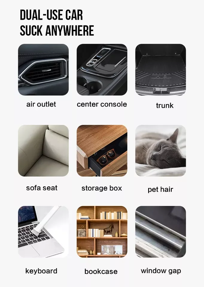 Aspirador de pó portátil sem fio doméstico para carro, sucção forte, grande potência, máquina de aspirador de pó para carro