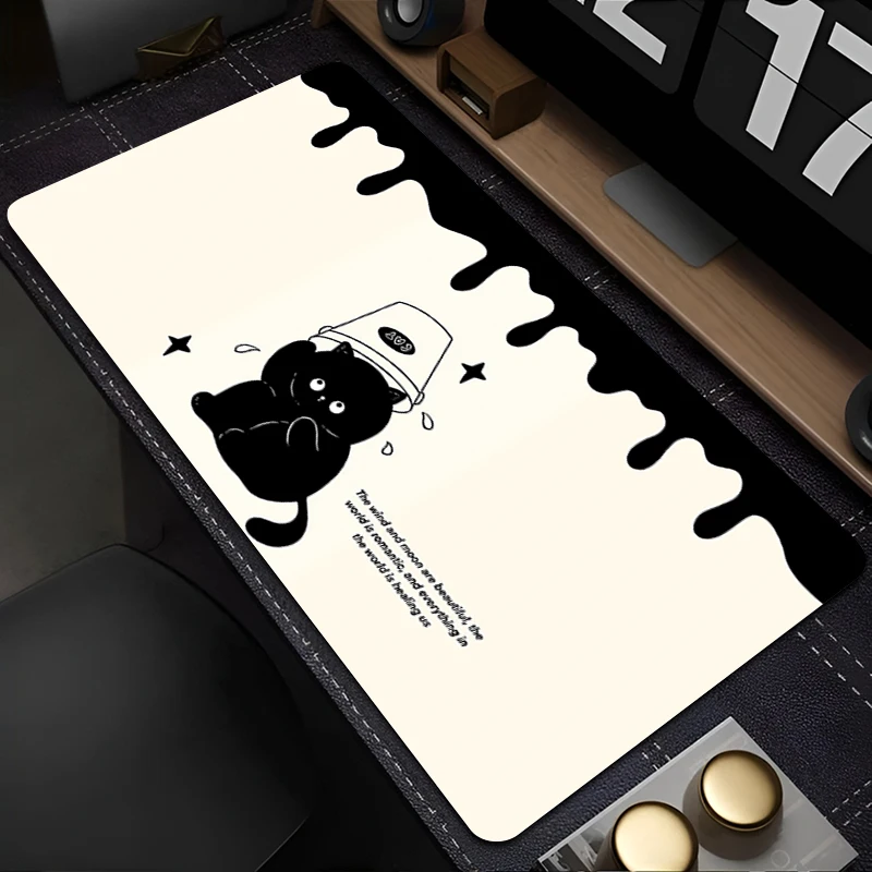 

Mouse Pad PC Accessories Keyboard Pad Office Desk Mat Anti Slip Cartoon Mousepad Rubber Tablet Pad Gaming Black Cat Extended Pad