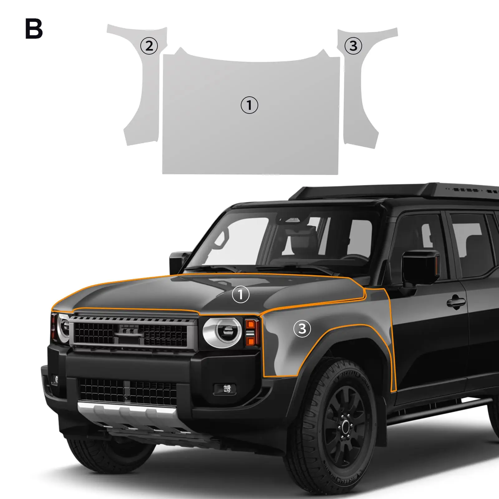 

For Toyota Land Cruiser LC250 2024-UP TPU Bumper Pre-cut PPF Clear Paint Protective Film Custom Anti Scratch Self Healing Shield