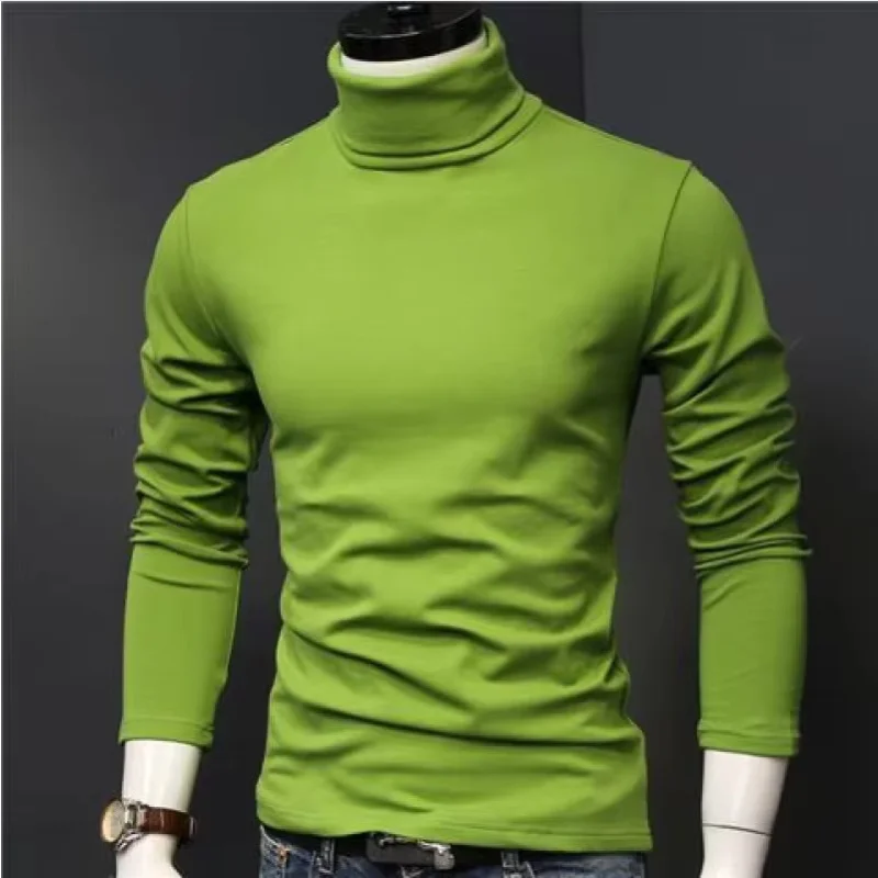 Spring Autumn Thin Men Pullovers Sweaters Turtleneck Knitted Sweater for Men  Clothing Male Sweaters Full Black White Tops