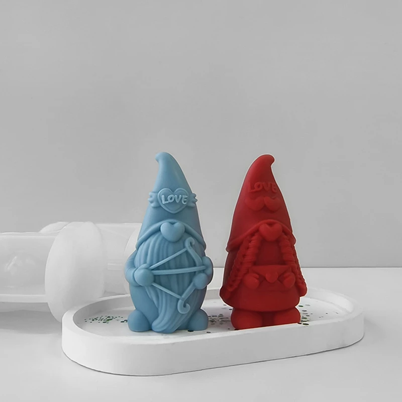 Dwarf  Silicone Mold High Quality Valentine's Day Series DIY Candle Plaster Ornament Mould Love Gnomes Handmade Soap Making