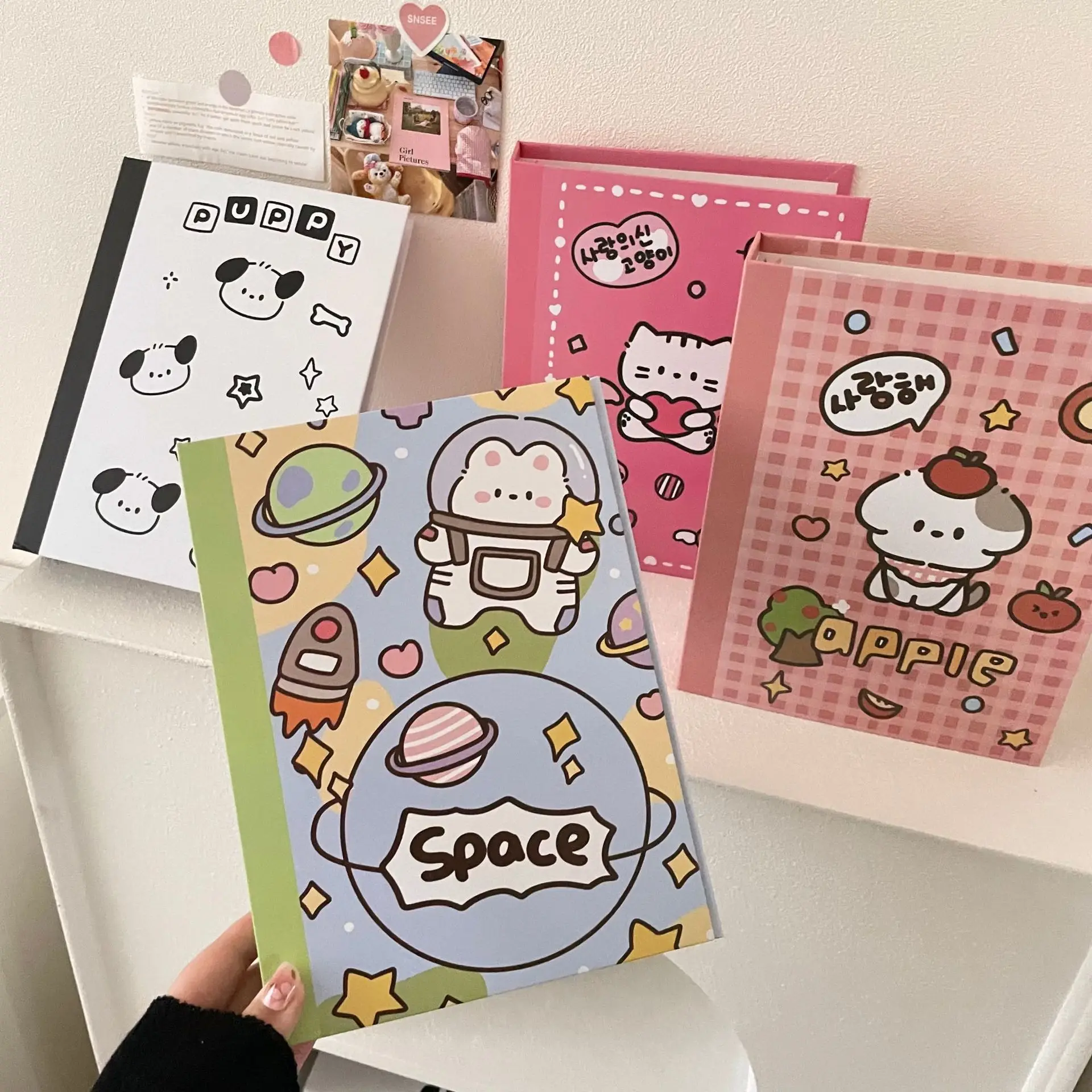 SKYSONIC Neue A5 Binder Sammeln Buch Fotoalbum Agenda Kawaii Gird Cover Postkarten Ring Organizer DIY Minen Lieferanten – Detail 23