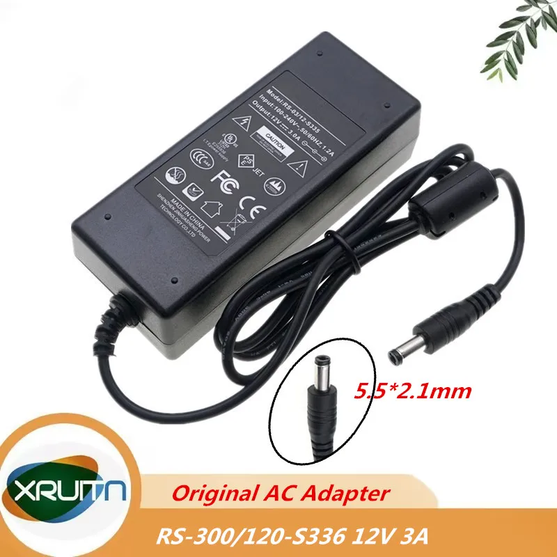 

Original JINHUASHENG 12V 3A RS-300/120-S336 RS-300/120-S325 RS-03/12-S335 AC Adapter Charger Power Supply 5.5*2.1mm