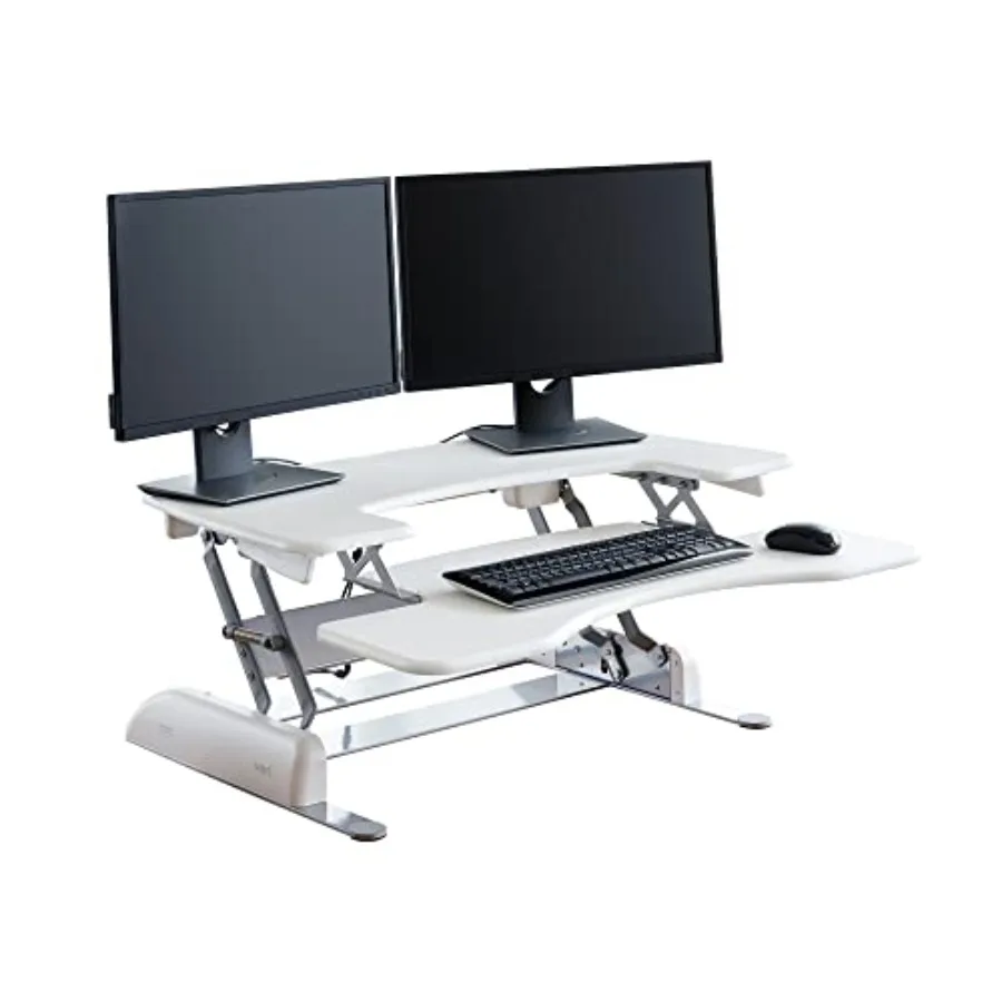 

desk Pro Plus 36 Standing Desk Converter 11 Height Settings + Spring Lift 2 Tier Design Keyboard Tray Fits Desktops 36" Wide x