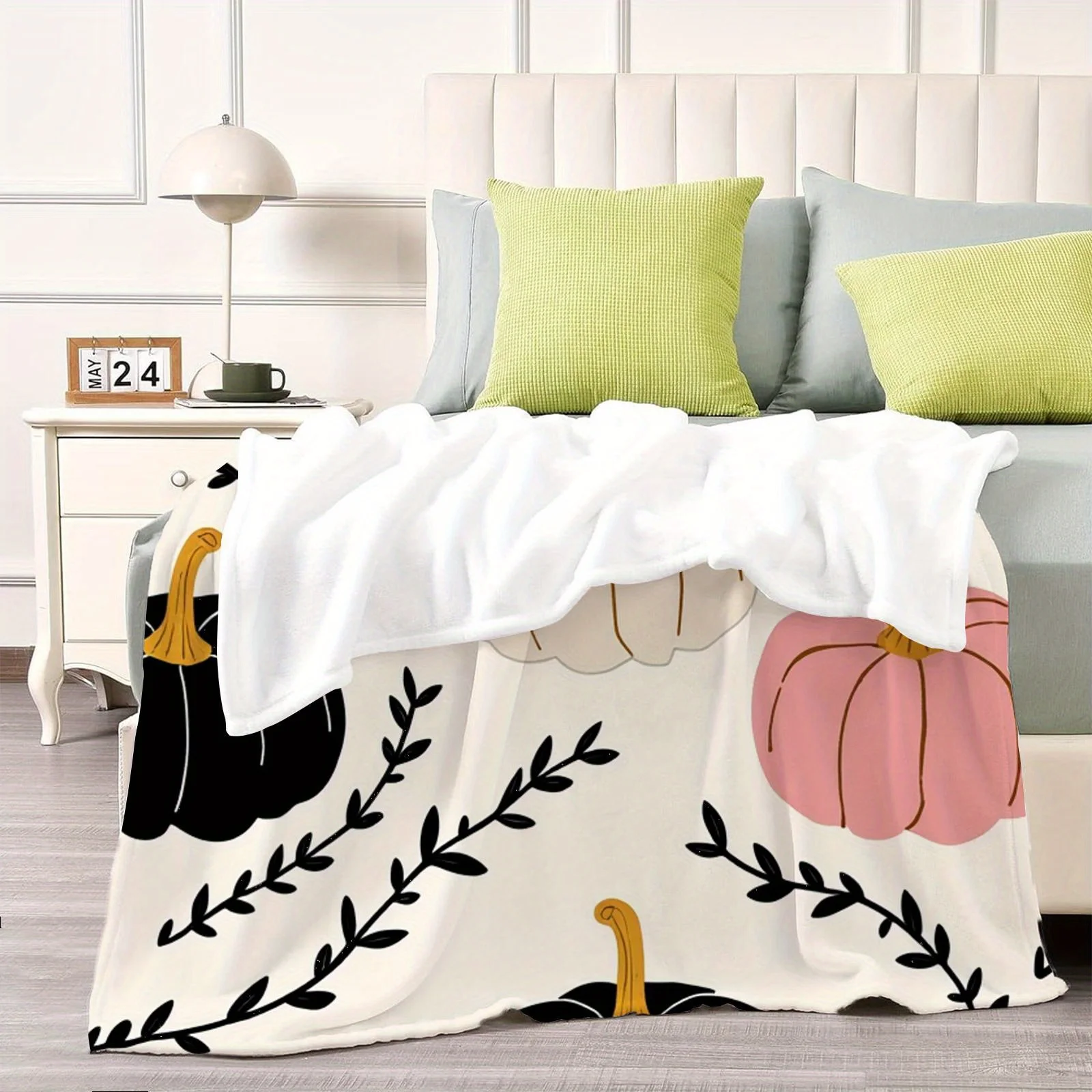 Pumpkin Autumn Fall Throw Blanket for Sofa Couch Cozy Decor Seasonal Harvest Theme Plush Blankets 150x200cm Boho Pumpkin Gift