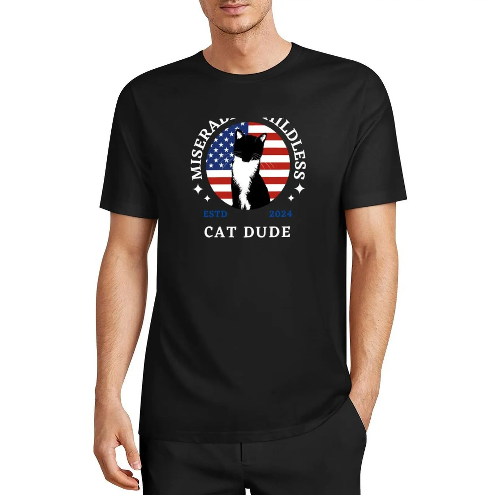 Miserable Childless Cat Dude (USA Edition) T-Shirt baggy shirts sweat cheap stuff men clothing