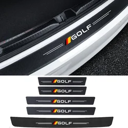 Car Rear Door Threshold Anti Scratch Sticker Carbon Fiber Decals for Volkswagen GOLF Logo Sill Trim Protective Film Accessories