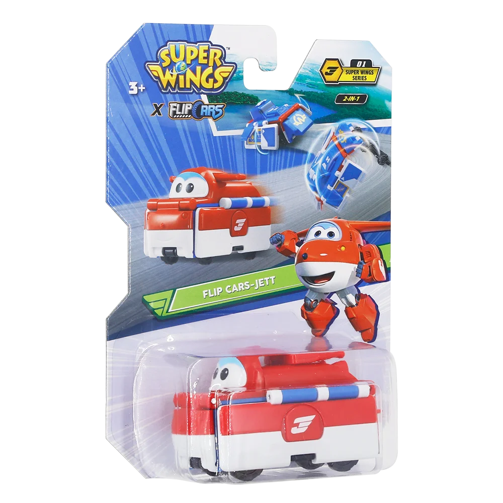 Super Wings  x Flip Cars 2-in-1 Transforming City Vehicles Mini Transformed Two Types Pocket Car Kid Toy Birthday Gifts