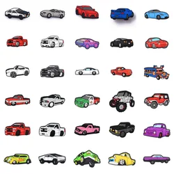Mini Cool Car Shoes Charms Funny PVC Cartoon Truck Accessories For Clogs Shoe Decorations Men Kids
