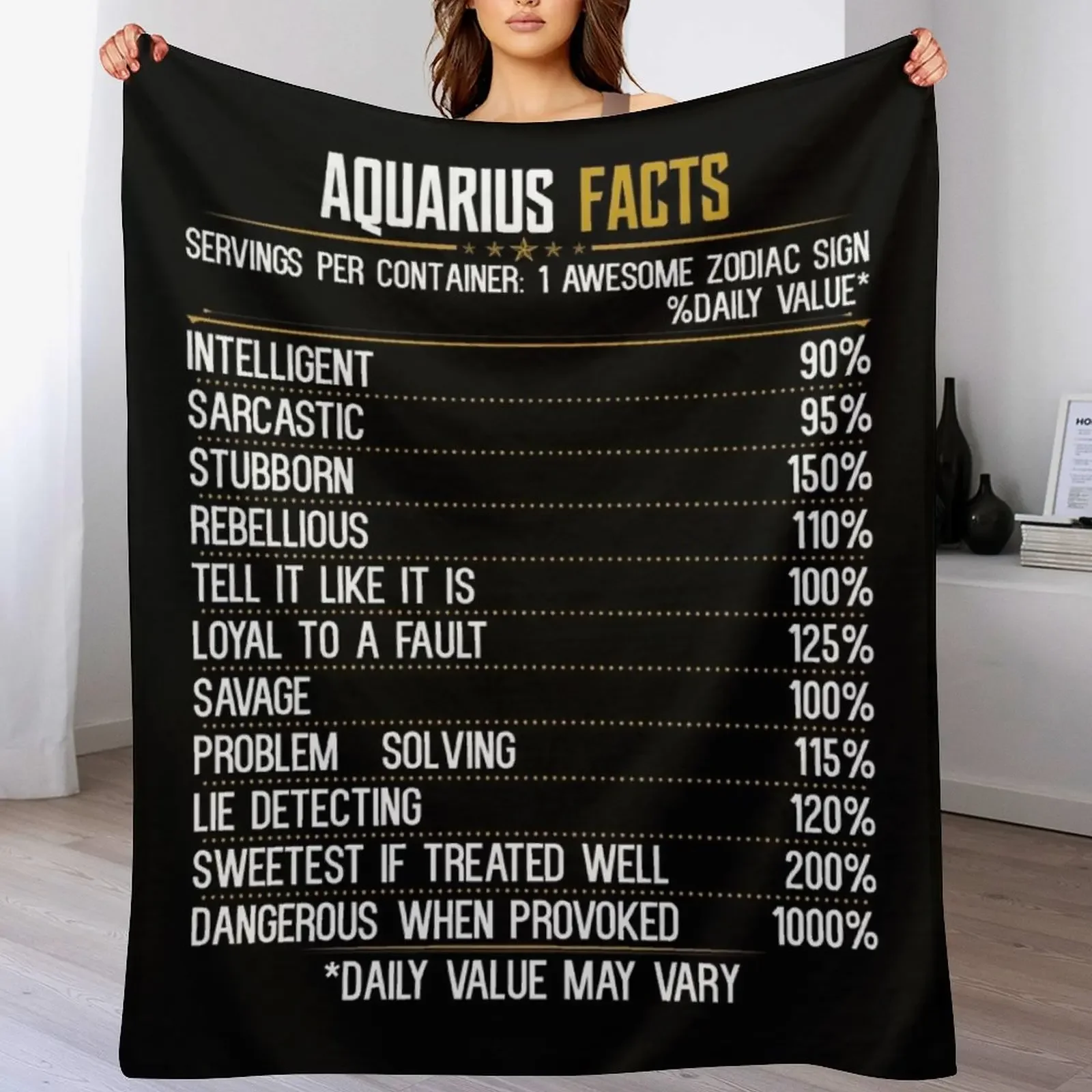 Aquarius Facts Zodiac Birthday Funny Aquarius Facts Throw Blanket Blankets For Baby Designers Hairys Soft Big Blankets