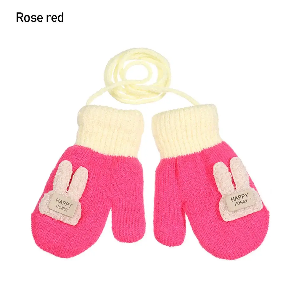 

Boy Girl Baby Cute Toddler Children Kids Mittens Thicken Mittens Knitted Gloves ​ Winter