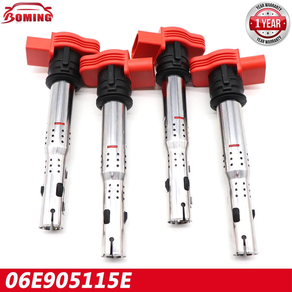 1/4pcs 06E905115E Car Ignition Coil For Audi S3 A4 A5 A6 Q5 R8 Q7 TT allroad Quattro Volkswagen CC Beetle Eos Golf R Tiguan New