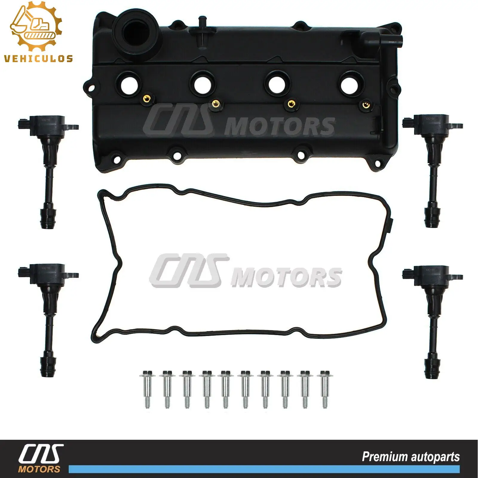 132643Z001 224338H315 VEHICULOS 1PCS Valve Cover & Gasket Bolt Ignition Coil For 02-06 Nissan Altima Sentra SE-R 2.5L