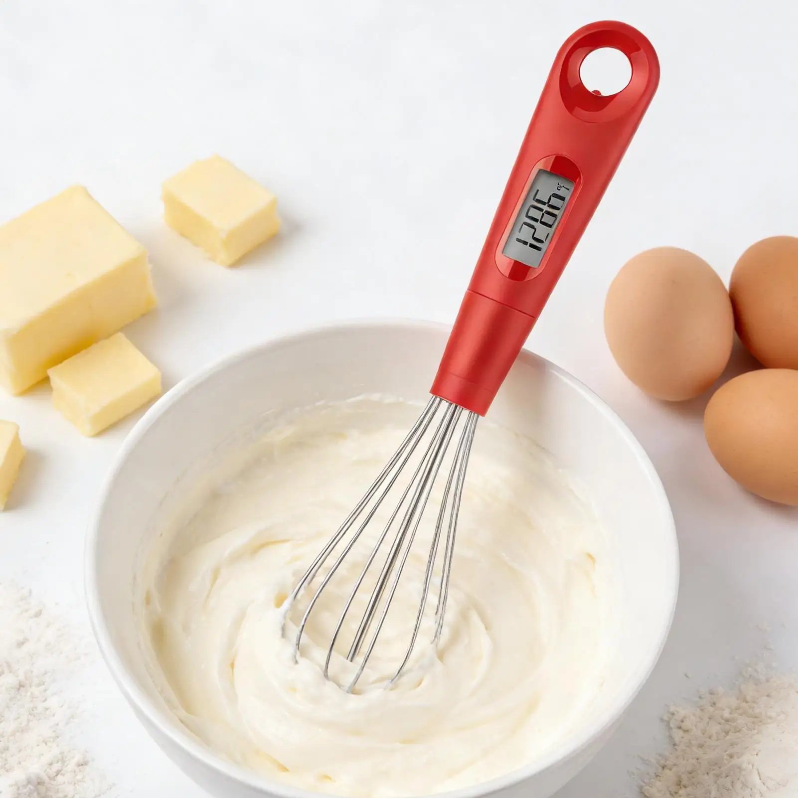 Egg Mixer 2 in 1 Heat-Resistant Precision Temp Tester Kitchen Chocolate Melting Temp Probe Tool for Baking Dessert Cake Candy
