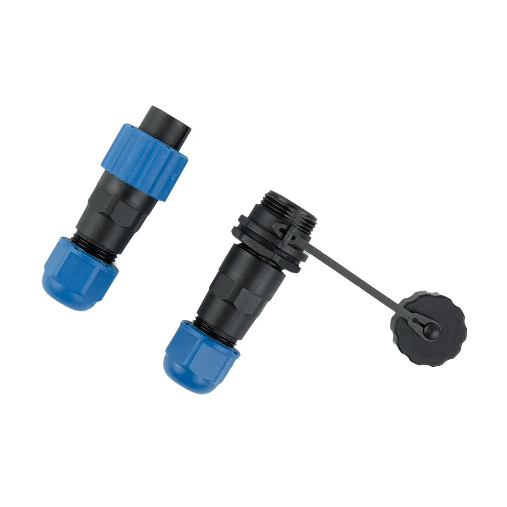Robust SP13 IP68 Aviation Connector with 2 7 Pins Inline Socket for Use in Outdoor Lighting and Data Cable Systems