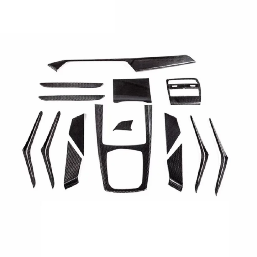 Real Carbon Fiber Center Dashboard Air Vent Cover Trim Gear Cover Door Panel Trims Fit For BMW X5 G05 2020-22