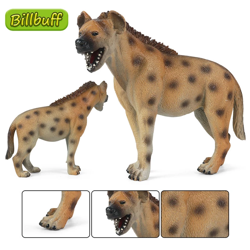 11cm Simulation Wild Animals World Zoo ABS Hyena Models Figures Action Collection Dolls Educational Toys ​for children Kids Gift