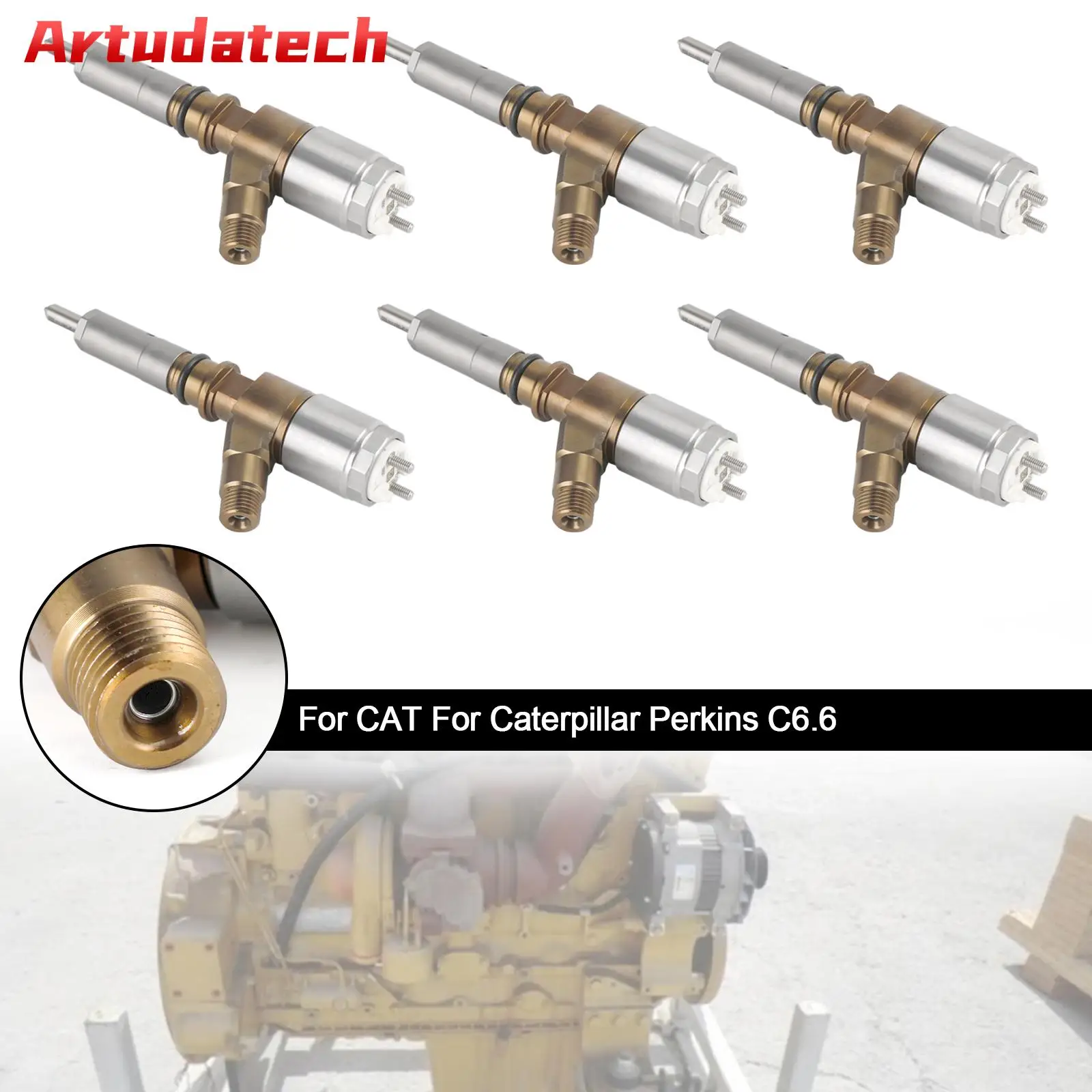 

Artudatech 6PCS Fuel Injectors 2645A747 Fit For CAT Fit For Caterpillar Perkins C6.6 320-0680 Car Accessories