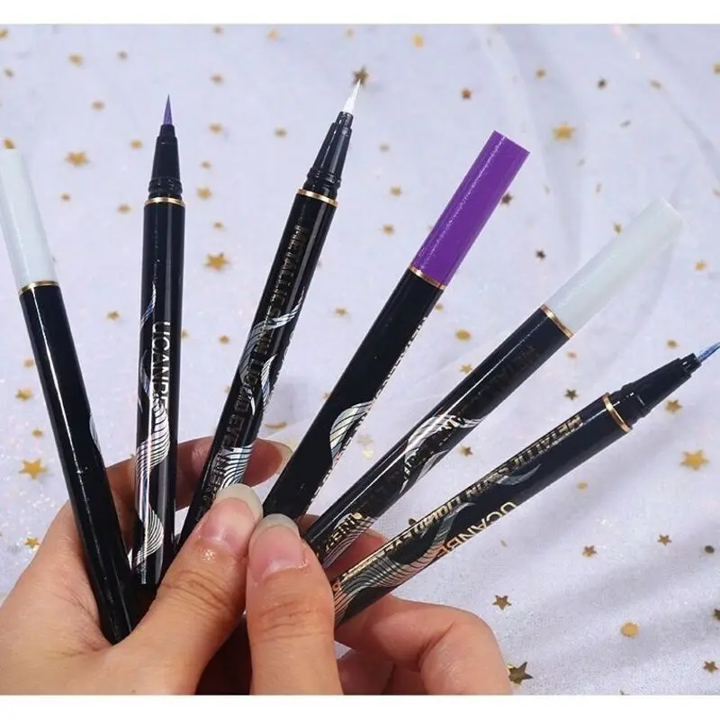 Ucanbe Metallic Silver Shimmering Color Waterproof Smudge-Proof Makeup Artist Performance Eyeliner Pen