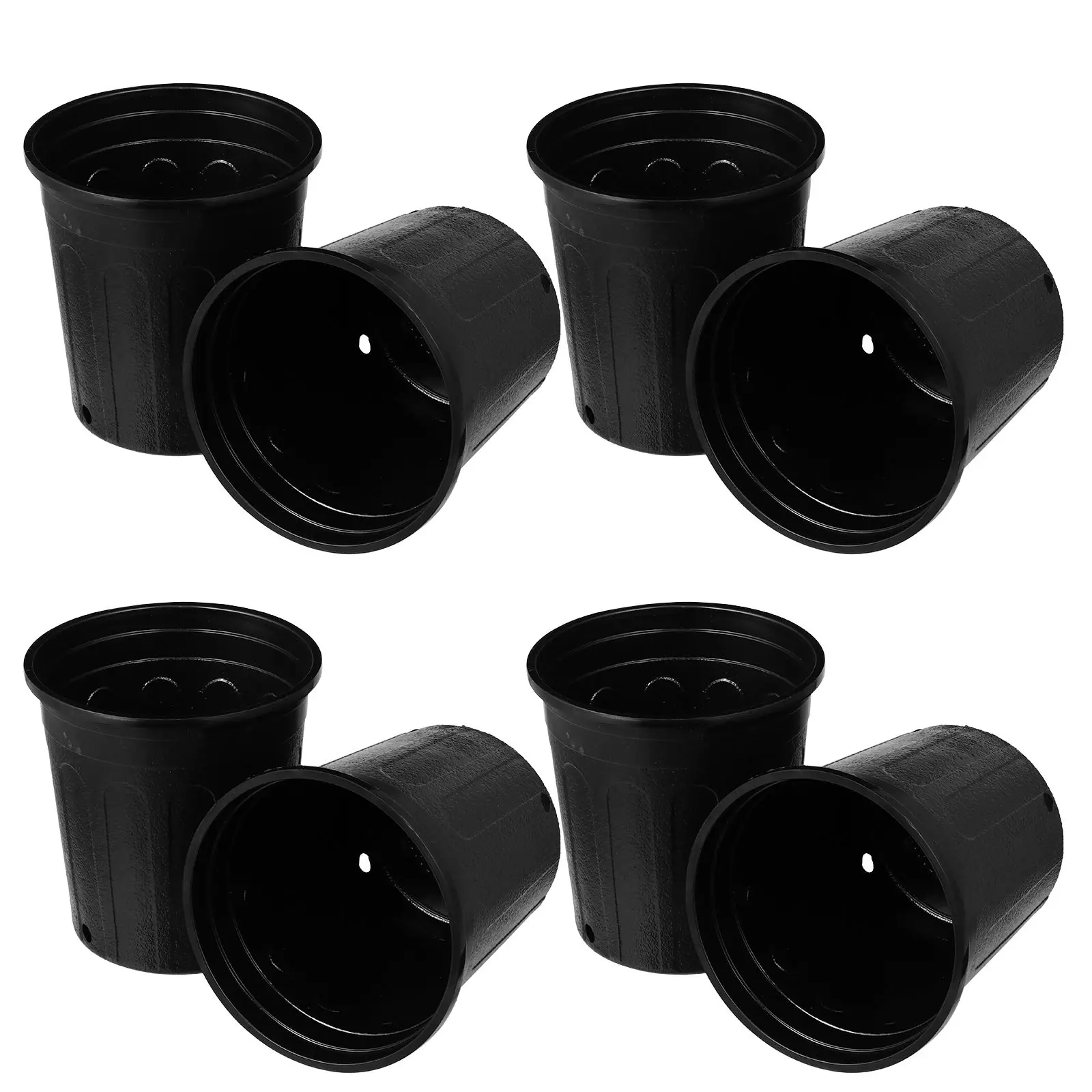 

Plastic Flower Pots Root Control Lightweight Durable Plant Pot Drainage Holes Gallon Planting Black Plants Garden