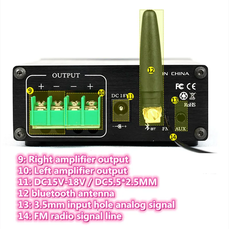 Mobile APP Remote Control Bluetooth 5.0 ES9023 Decoding NS4225 50W*2 Stereo HIFI Home Mini Aduio Amplifier AUX TF Radio Player
