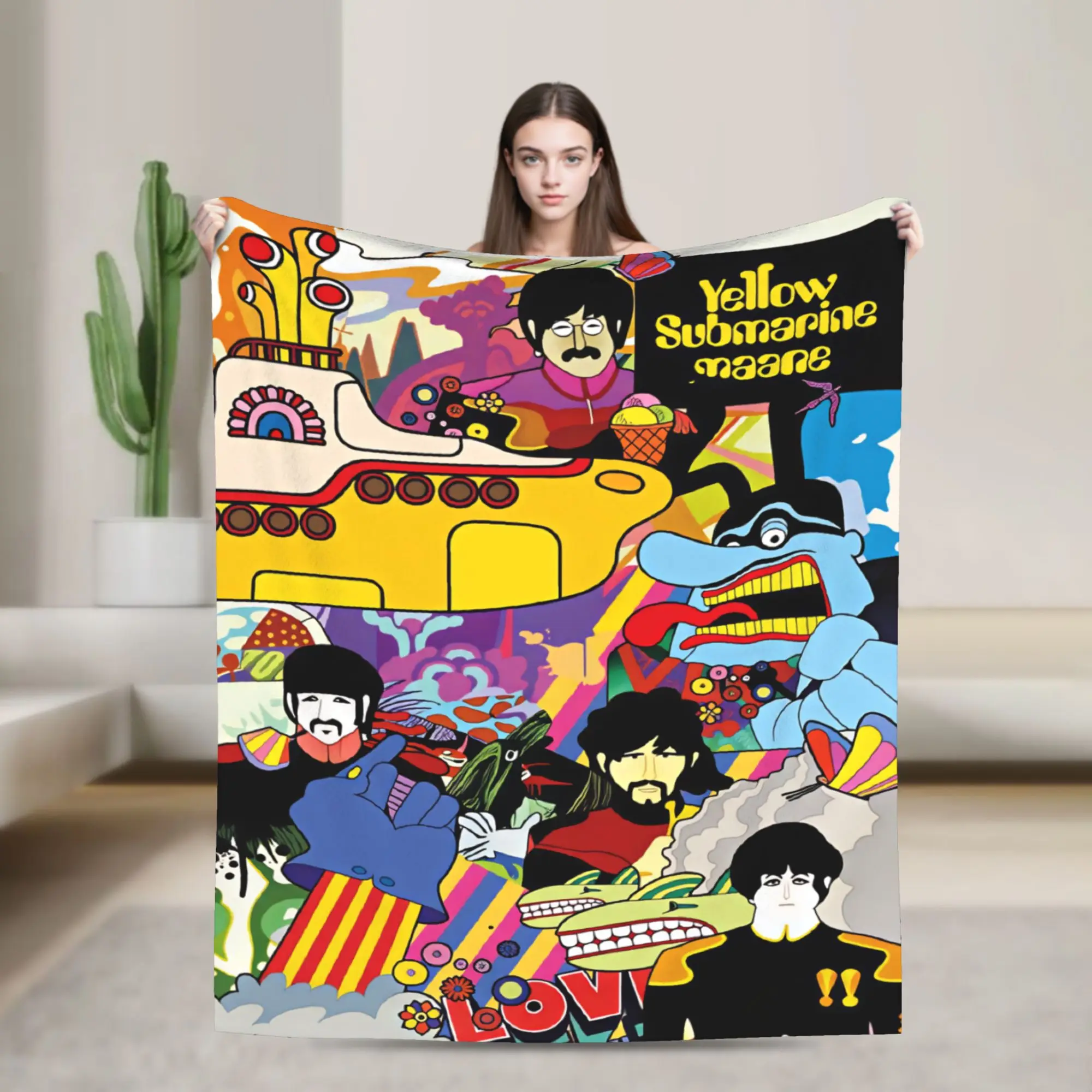 Rock Band The B-Beatles Flannel Blanket Winter  Soft Durable Throw Blanket for Kids Outdoor Funny Bedspread Sofa Bed Cover
