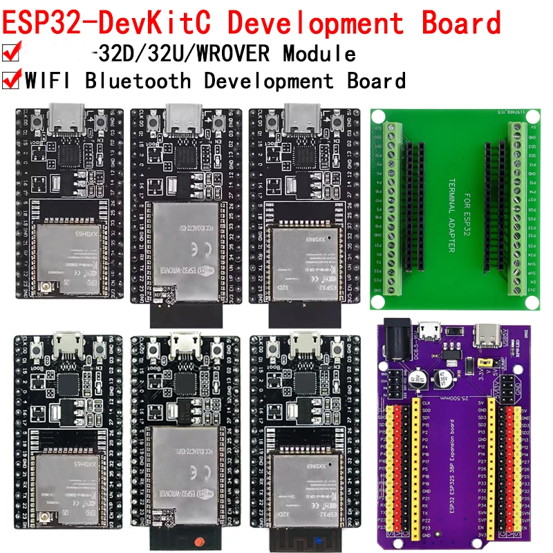 לוח ליבת ESP32-DevKitC לוח פיתוח ESP32-32D ESP32-32U WIFI+IoT תואם Bluetooth NodeMCU-32