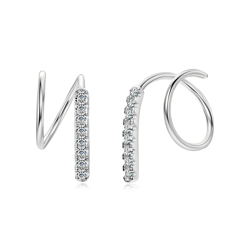 

IOGOU D0.12CT vvs1 круглые серьги с муассанитом для девочек, маленькие серьги-кольца из стерлингового серебра 925 пробы, модные вечерние ювелирные изделия, подарок