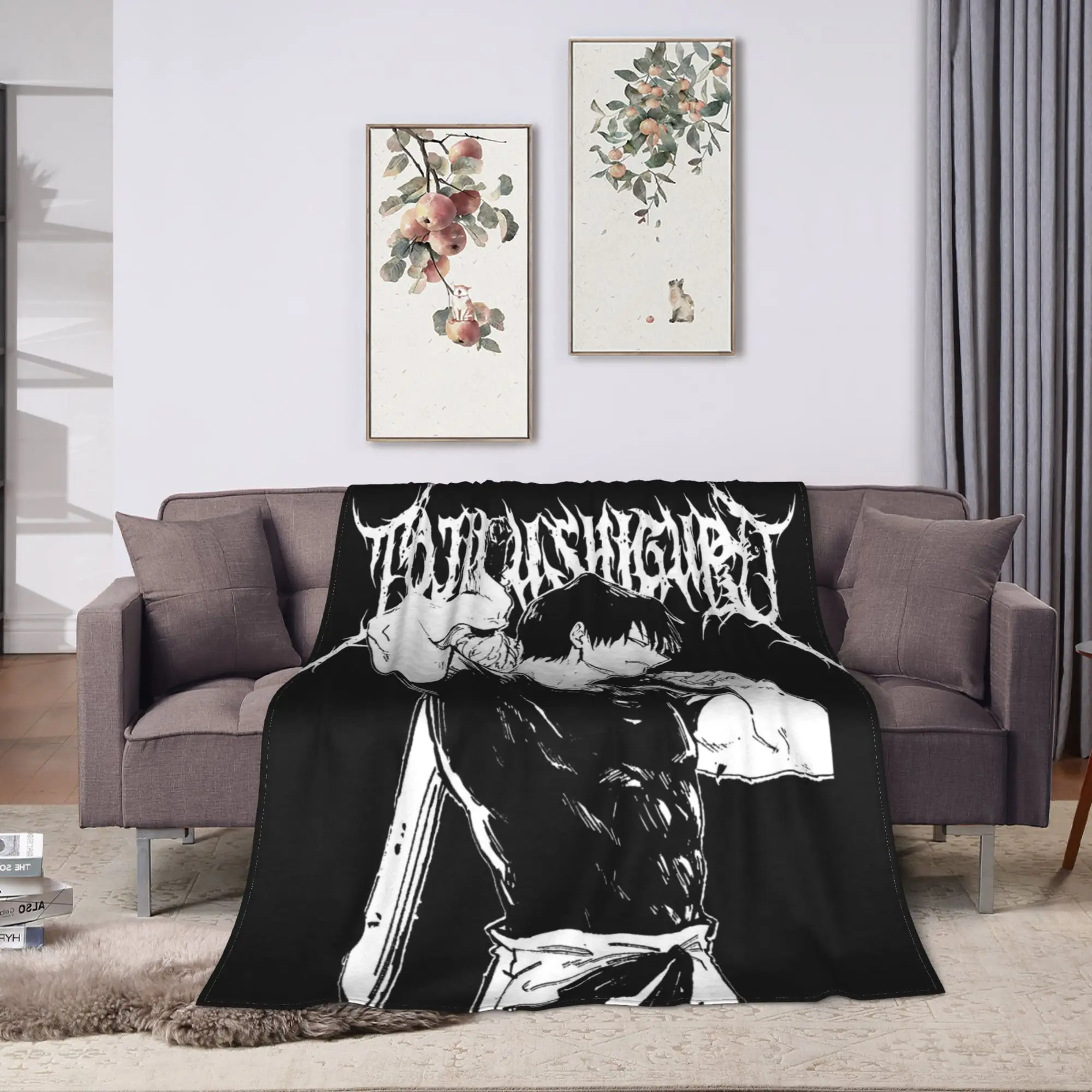 Sorcerer Killer Anime Toji Fushiguro Plush Blanket Students Flannel Throw Blanket For Living Room Warm Soft Quality Bedspread