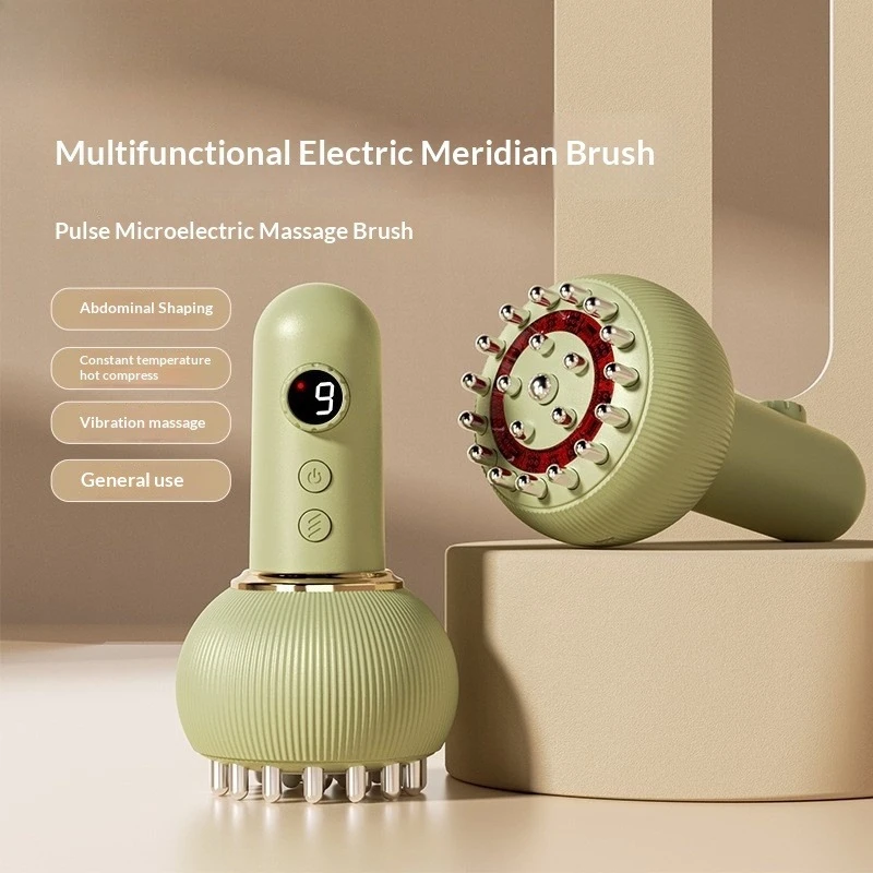 

Массажер для живота с функцией горячего компресса и регулируемой интенсивностью гуаша-массажа, перезаряжаемый через USB, для рук и ног, портативный