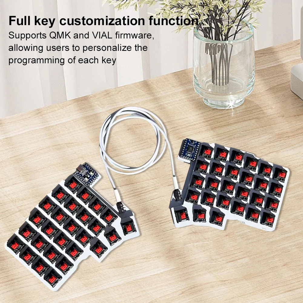 

Split Keyboard Wired Ergonomics Keyboard Hot Swap Programmable Keyboard Support QMK/VIAL Left Right Hand Keyboard for PC