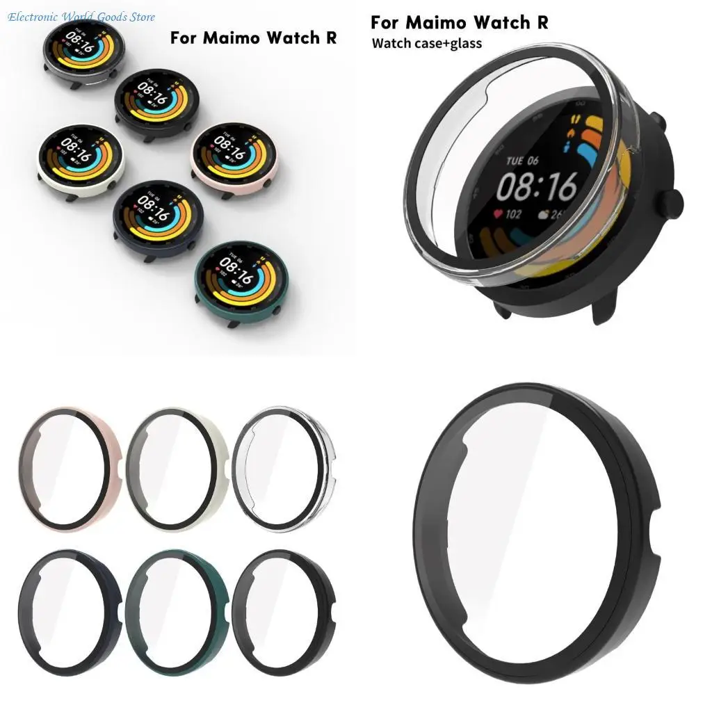 A3PD For Watch R Shell Tempered Glass Screen Protector Hard Case Bumper-Cover Housing