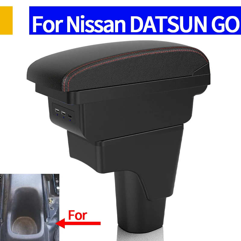 Armrest For Nissan DATSUN GO Car Console Storage Box With USB Interior Design Car Accessories