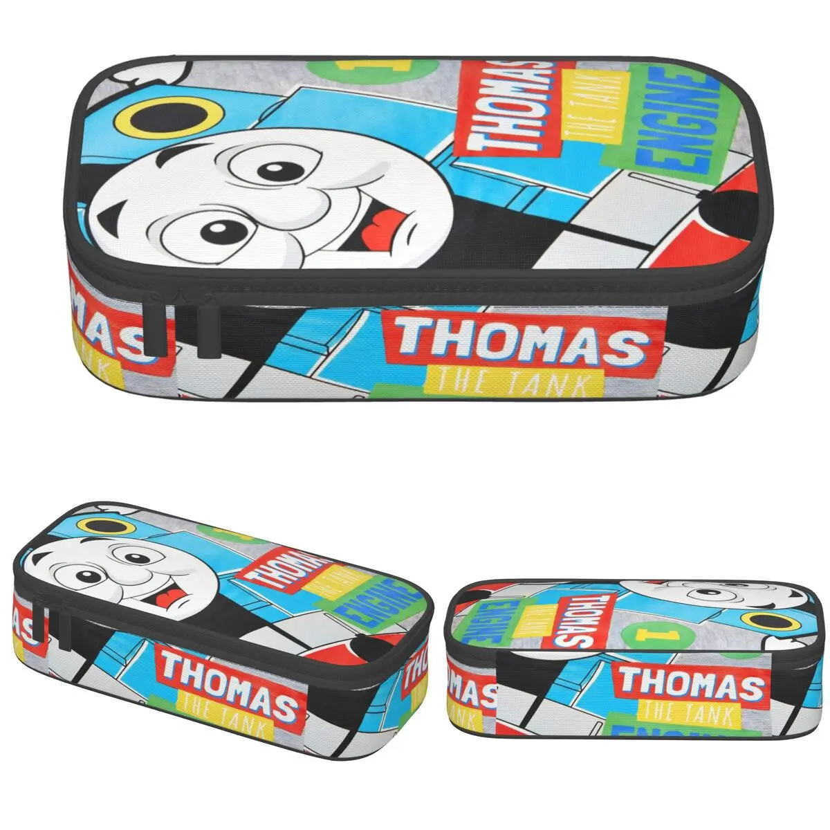 مقلمة T-thomas and Friends ذات سعة كبيرة وحقيبة أقلام لطيفة ومنظم قرطاسية المكتب للأطفال والكبار #1