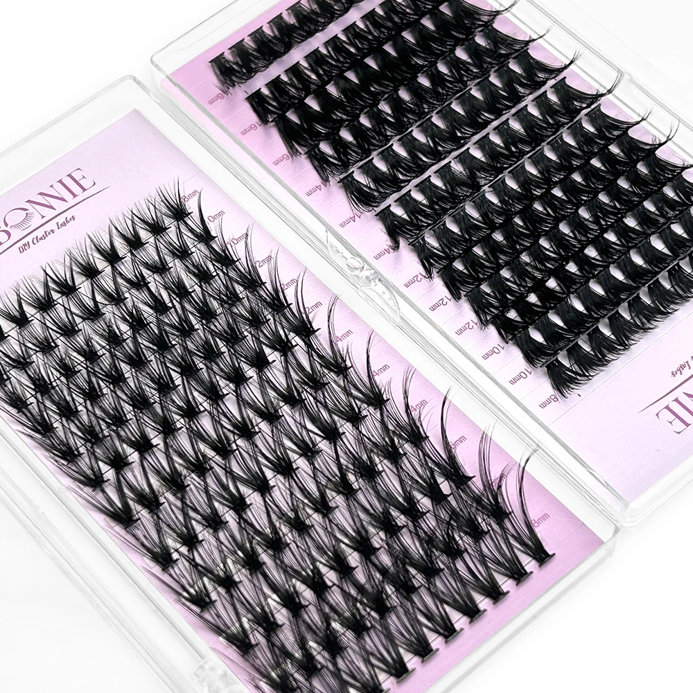 ABONNIE 30D/40D/60D/80D Mix C D Curl Bunches Individual Lash Extensions Clusters Lashes Soft Natural False Eyelashes