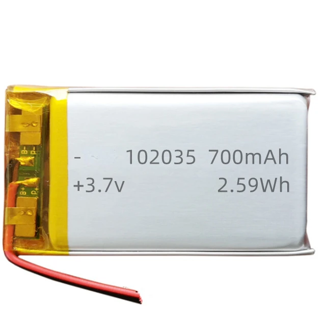 3.7V 102035 700mAh Polymer Lithium Battery Suitable for Beauty Electronic Makeup Mirror Battery Bluetooth Earphone Loss Device