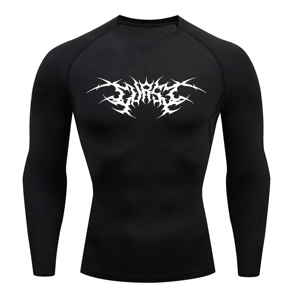 Men's Quick Drying Compression T-Shirt Comfortable And Breathable Printed Design Suitable For Fitness Training And Daily Wear